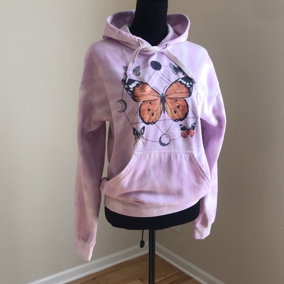 Goodie Two Sleeves Light Purple Tie Dye Hoodie Sweatshirt- Size S - Picture 1 of 5